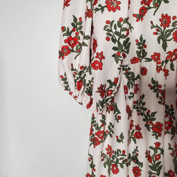 Smith & Quinn Tory Floral Puff Sleeve Mini Dress Hollyhock Bloom Size Large - Picture 6 of 9